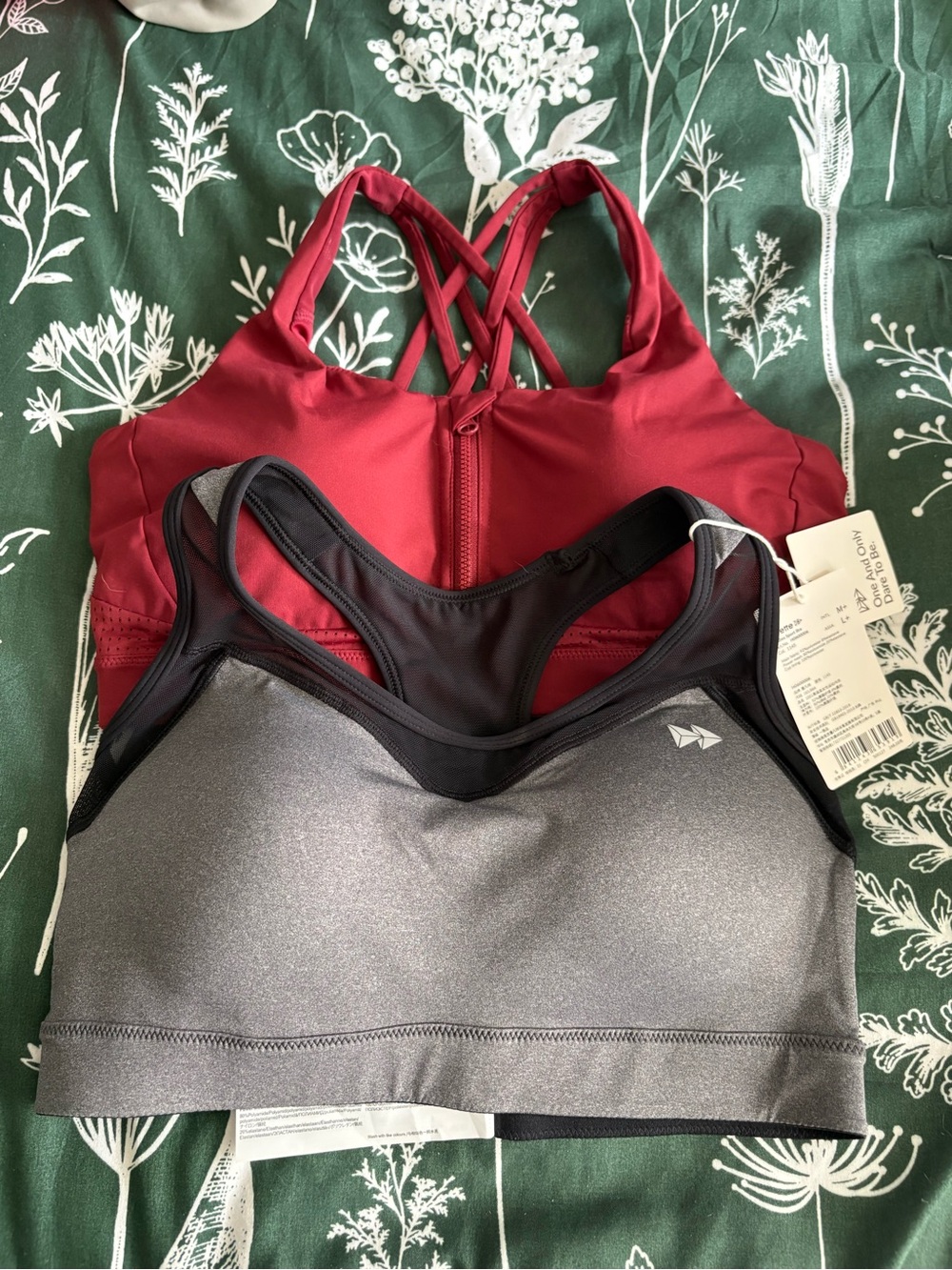 Yvette Sport High-Impact Sports Bras Set of 2 - Gray & Red